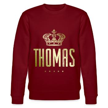 Thomas - Stanley/Stella Unisex Bio-Sweatshirt CHANGER  - Burgunderrot - Vorne - Nik (191cm) & Marisol (170cm)