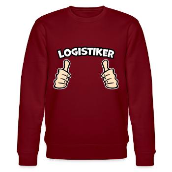 Logistiker Logostik Lager - Stanley/Stella Unisex Bio-Sweatshirt CHANGER  - Burgunderrot - Vorne - Nik (191cm) & Marisol (170cm)