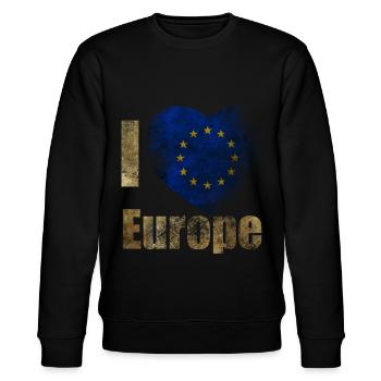 EUROPA Ich liebe Europa - Stanley/Stella Unisex Bio-Sweatshirt CHANGER  - Schwarz - Vorne - Nik (191cm) & Marisol (170cm)