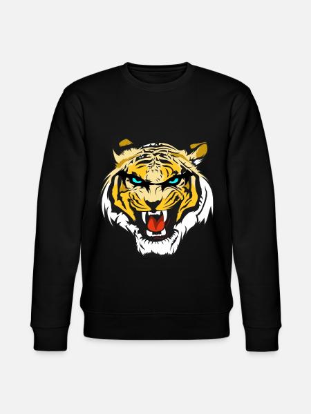 Cool tiger head t-shirt - Stanley/Stella CHANGER Unisex Organic Sweatshirt - black