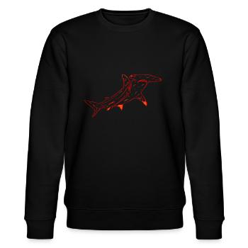 Hammerhai - Stanley/Stella Unisex Bio-Sweatshirt CHANGER  - Schwarz - Vorne - Nik (191cm) & Marisol (170cm)