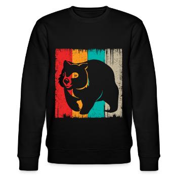 Retro Wombat Besitzer Australische Tiere - Stanley/Stella Unisex Bio-Sweatshirt CHANGER  - Schwarz - Vorne - Nik (191cm) & Marisol (170cm)