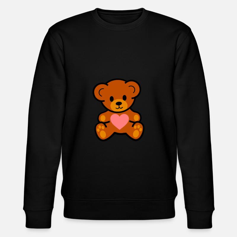 süßes Teddybär - Stanley/Stella Unisex Bio-Sweatshirt CHANGER  - Schwarz