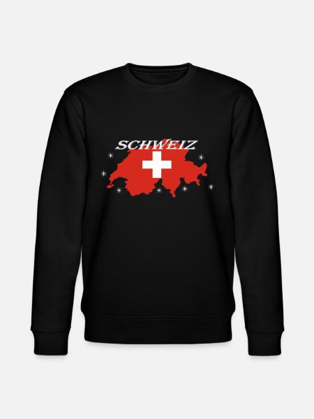 Schweiz Design - Stanley/Stella Unisex Bio-Sweatshirt CHANGER  - Schwarz