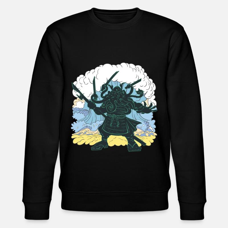 Riesiger Cthulhu-samurai-japaner - Stanley/Stella Unisex Bio-Sweatshirt CHANGER  - Schwarz