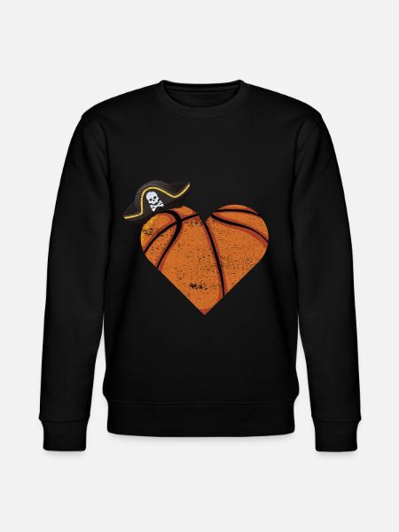 Basketball Heart Pirate Gift - Stanley/Stella CHANGER Unisex Organic Sweatshirt - black