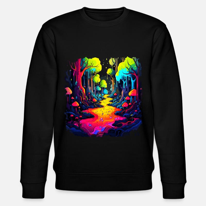 Global warming - Psychodelic style - Stanley/Stella CHANGER Unisex Organic Sweatshirt - black