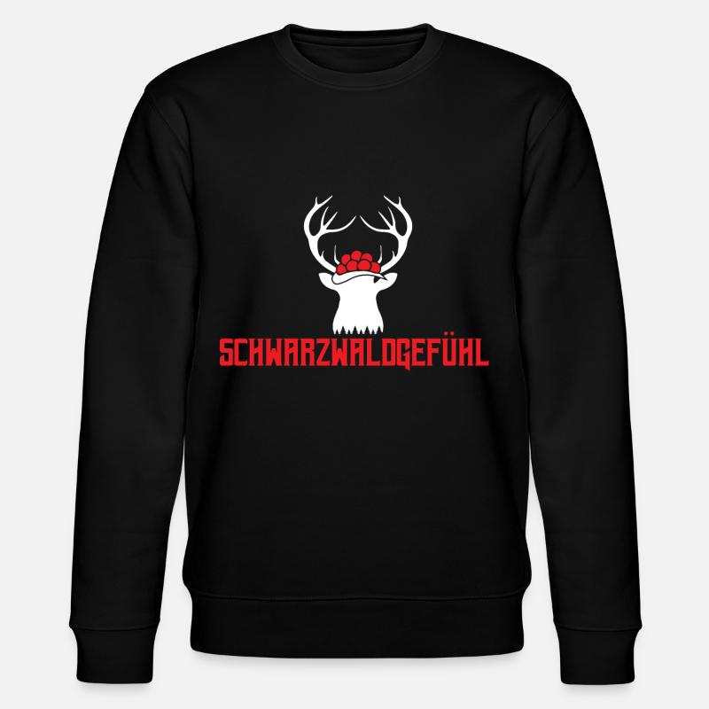 Schwarzwald Gefühl Hirschgeweih - Stanley/Stella Unisex Bio-Sweatshirt CHANGER  - Schwarz