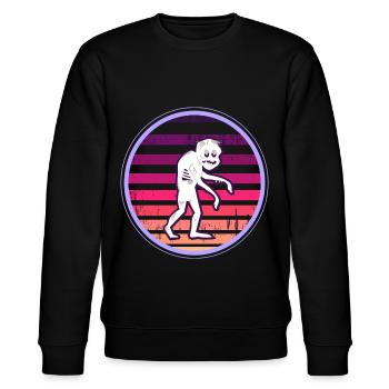 Retro Zombie T-Shirt Oldschool Zombieapokalypse - Stanley/Stella Unisex Bio-Sweatshirt CHANGER  - Schwarz - Vorne - Nik (191cm) & Marisol (170cm)