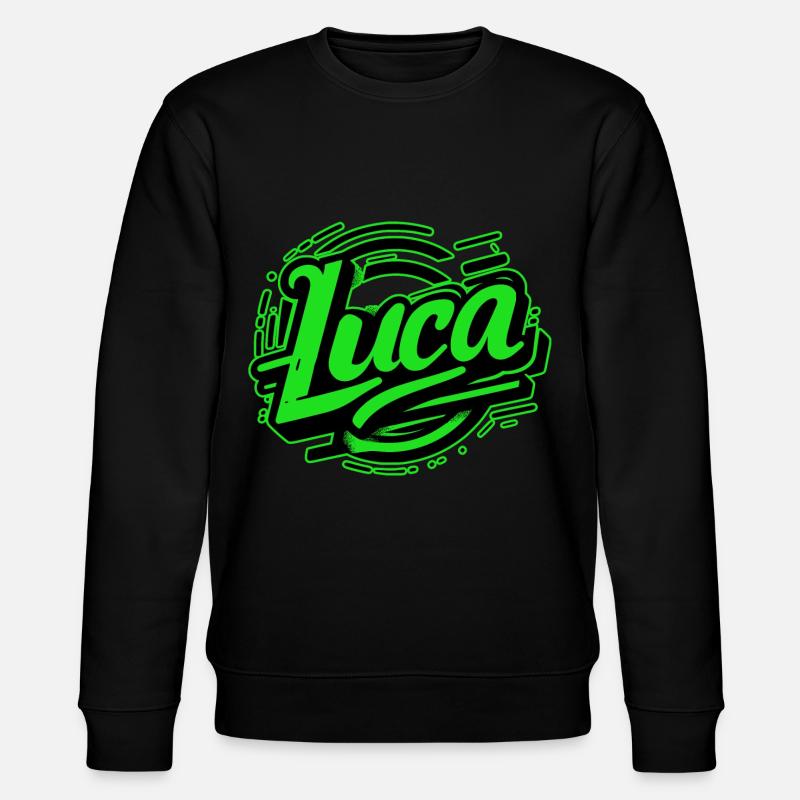 Luca Nom Graffiti vert - Sweat bio CHANGER Stanley/Stella Unisexe - noir