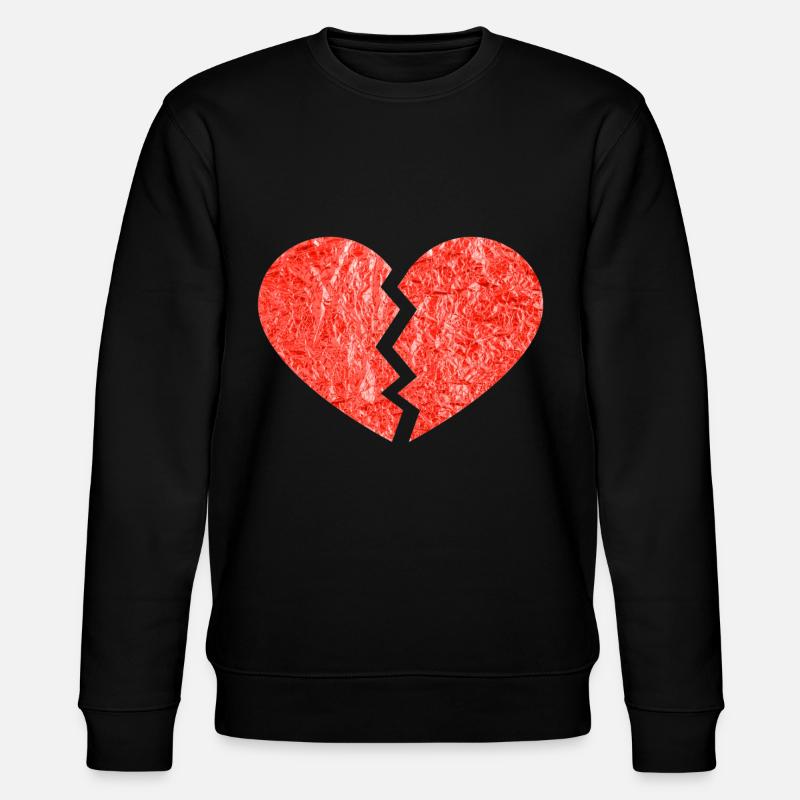 Gebrochenes Herz - Stanley/Stella Unisex Bio-Sweatshirt CHANGER  - Schwarz