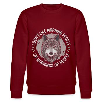 Wolf - Stanley/Stella CHANGER Unisex Organic Sweatshirt - burgundy - Front - Nik (191cm) & Marisol (170cm)