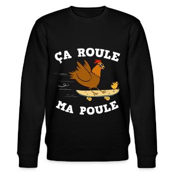 Poule et Poussin Humour Jardin - Sweat bio CHANGER Stanley/Stella Unisexe - noir - Devant - Nik (191cm) & Marisol (170cm)