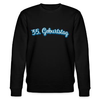 35. Geburtstag Geburtstagsgeschenk Geschenkidee - Stanley/Stella Unisex Bio-Sweatshirt CHANGER  - Schwarz - Vorne - Nik (191cm) & Marisol (170cm)