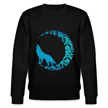 Wolf Tier Rudel Hund jagen einsam Vollmond Zähne - Stanley/Stella Unisex Bio-Sweatshirt CHANGER  - Schwarz - Vorne - Nik (191cm) & Marisol (170cm)