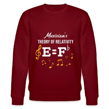 Musik Relativitätstheorie / Musiker Geschenkidee - Stanley/Stella Unisex Bio-Sweatshirt CHANGER  - Burgunderrot - Vorne - Nik (191cm) & Marisol (170cm)