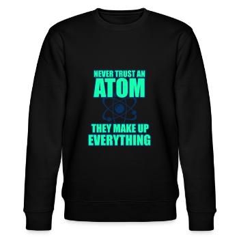 atom - Stanley/Stella Unisex Bio-Sweatshirt CHANGER  - Schwarz - Vorne - Nik (191cm) & Marisol (170cm)