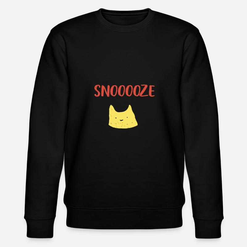 snooze katze Langschläfer - Stanley/Stella Unisex Bio-Sweatshirt CHANGER  - Schwarz