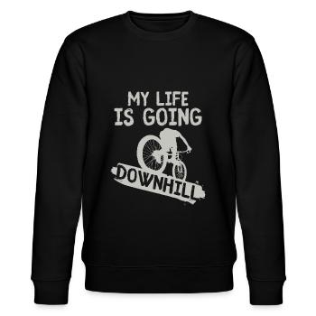 Mountainbike - Stanley/Stella Unisex Bio-Sweatshirt CHANGER  - Schwarz - Vorne - Nik (191cm) & Marisol (170cm)