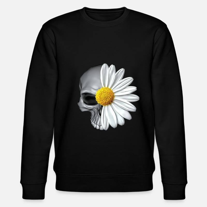 gänseblümchen totenkopf - Stanley/Stella Unisex Bio-Sweatshirt CHANGER  - Schwarz