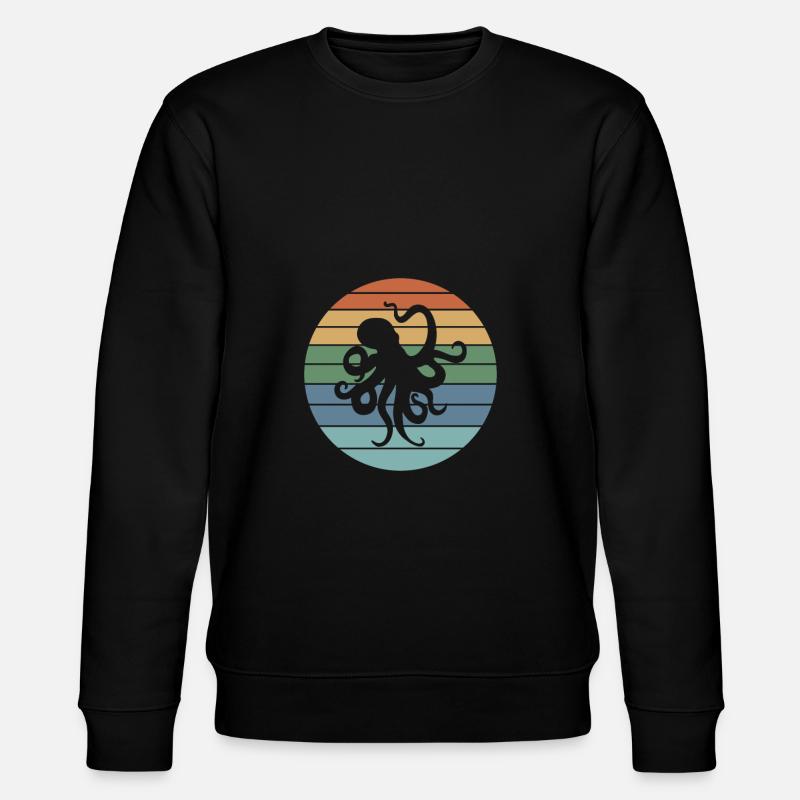 Octopus Retro - Stanley/Stella Unisex Bio-Sweatshirt CHANGER  - Schwarz