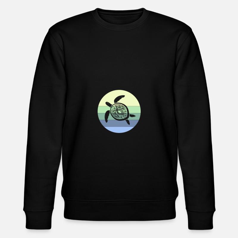 Schildkröte Retro - Stanley/Stella Unisex Bio-Sweatshirt CHANGER  - Schwarz