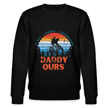 Daddy Ours - Stanley/Stella Unisex Bio-Sweatshirt CHANGER  - Schwarz - Vorne - Nik (191cm) & Marisol (170cm)