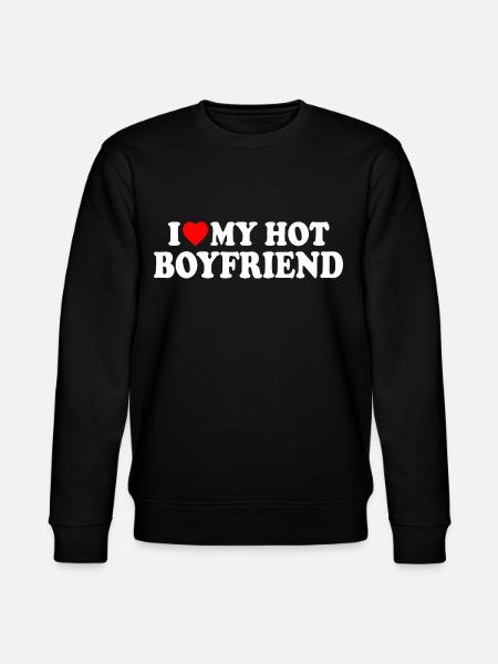 i love my hot boyfriend - Stanley/Stella økologisk unisex-sweatshirt CHANGER - sort