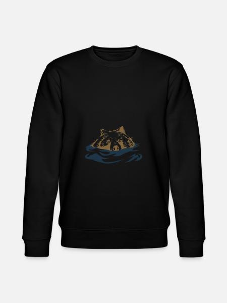 Grizzlybär Schwimmen Geschenkidee - Stanley/Stella Unisex Bio-Sweatshirt CHANGER  - Schwarz