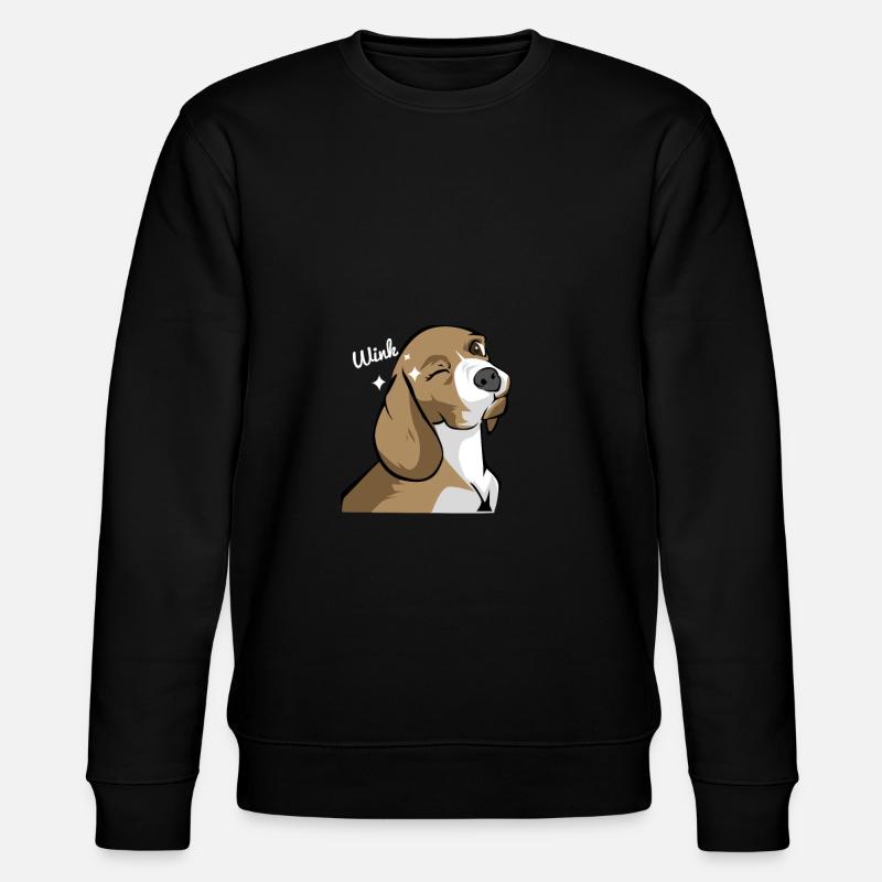 Beagle Dackel Zwinkern Geschenkidee - Stanley/Stella Unisex Bio-Sweatshirt CHANGER - Schwarz