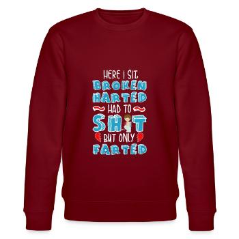 Liebeskummer Klo Toilette Durchfall - Stanley/Stella Unisex Bio-Sweatshirt CHANGER  - Burgunderrot - Vorne - Nik (191cm) & Marisol (170cm)