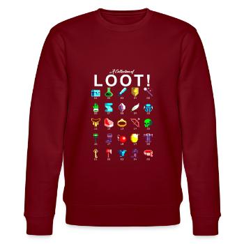 Collection de pixels 8 bits de nerd gamer proie - Sweat bio CHANGER Stanley/Stella Unisexe - bordeaux - Devant - Nik (191cm) & Marisol (170cm)