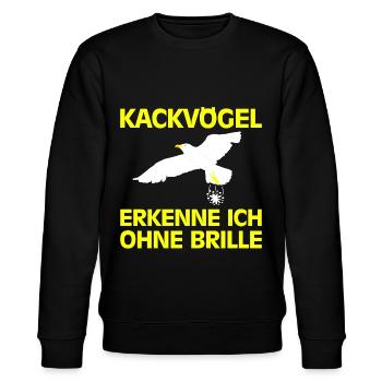 Geschenkideen Lustige Tiere Sprüche Vögel Weiß - Stanley/Stella Unisex Bio-Sweatshirt CHANGER  - Schwarz - Vorne - Nik (191cm) & Marisol (170cm)