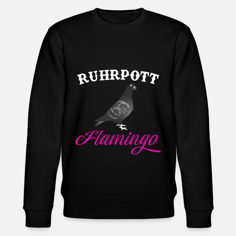 Brieftaube Flamingo, Ruhrpottflamingo - Stanley/Stella Unisex Bio-Sweatshirt CHANGER  - Schwarz