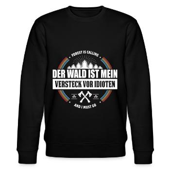 Der Wald ist Mein Versteck Vor Idioten - Stanley/Stella Unisex Bio-Sweatshirt CHANGER  - Schwarz - Vorne - Nik (191cm) & Marisol (170cm)