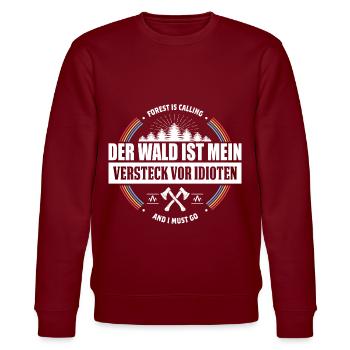 Der Wald ist Mein Versteck Vor Idioten - Stanley/Stella Unisex Bio-Sweatshirt CHANGER  - Burgunderrot - Vorne - Nik (191cm) & Marisol (170cm)