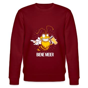 Betrunkene Biene lustiges Party T-Shirt | Alkohol - Stanley/Stella Unisex Bio-Sweatshirt CHANGER  - Burgunderrot - Vorne - Nik (191cm) & Marisol (170cm)