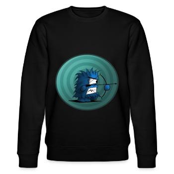 Bogenschießen Bogenschiessen Cartoon Comic - Stanley/Stella Unisex Bio-Sweatshirt CHANGER  - Schwarz - Vorne - Nik (191cm) & Marisol (170cm)