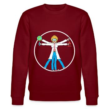 WissenschaftsHemd für einen Wissenschaftler, den - Stanley/Stella Unisex Bio-Sweatshirt CHANGER  - Burgunderrot - Vorne - Nik (191cm) & Marisol (170cm)