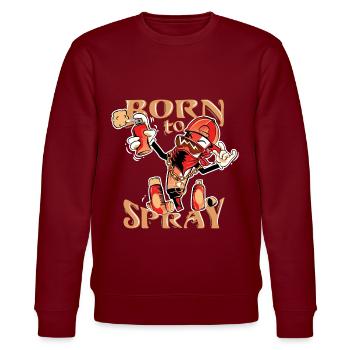 Born to Spray Graffiti - Stanley/Stella Unisex Bio-Sweatshirt CHANGER  - Burgunderrot - Vorne - Nik (191cm) & Marisol (170cm)