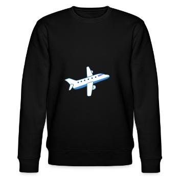 Airplane Plane - Stanley/Stella Unisex Bio-Sweatshirt CHANGER  - Schwarz - Vorne - Nik (191cm) & Marisol (170cm)