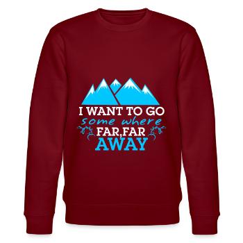 Go Somewhere Far Far Away - Stanley/Stella Unisex Bio-Sweatshirt CHANGER  - Burgunderrot - Vorne - Nik (191cm) & Marisol (170cm)