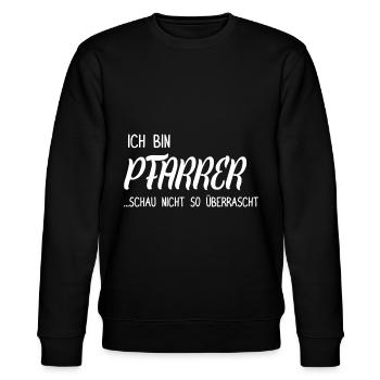 Ich bin Pfarrer - Schau nicht so überrascht - Stanley/Stella Unisex Bio-Sweatshirt CHANGER  - Schwarz - Vorne - Nik (191cm) & Marisol (170cm)