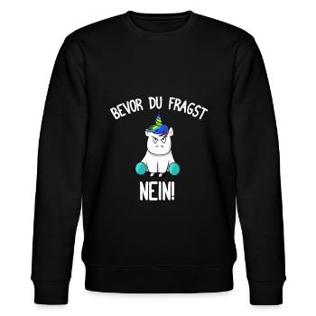 Avant de demander: Non. Licorne licorne - Sweat bio CHANGER Stanley/Stella Unisexe - noir - Devant - Nik (191cm) & Marisol (170cm)