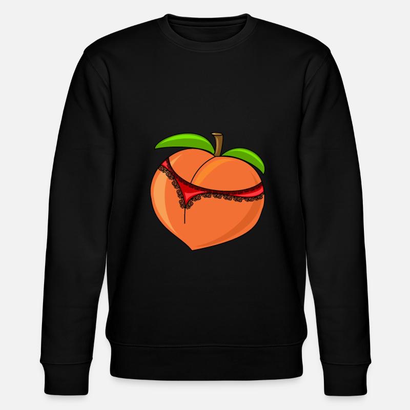Funny peach with thong - Stanley/Stella CHANGER Unisex Organic Sweatshirt - black