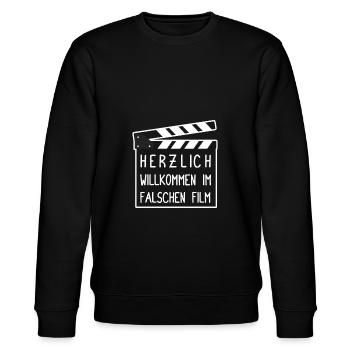 Herzlich Willkommen im falschen Film - Stanley/Stella Unisex Bio-Sweatshirt CHANGER  - Schwarz - Vorne - Nik (191cm) & Marisol (170cm)