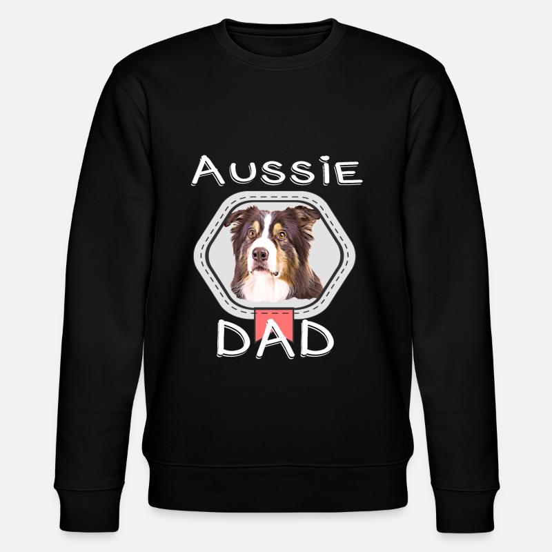 Australian Shepherds Aussie Hunde Papa - Stanley/Stella Unisex Bio-Sweatshirt CHANGER  - Schwarz