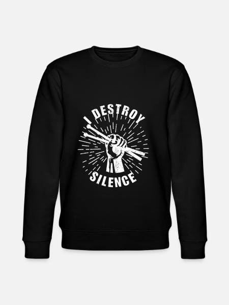 Destroy Silence Drummer Music - Stanley/Stella CHANGER Unisex Organic Sweatshirt - black