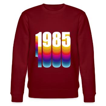 1985 - Stanley/Stella CHANGER Unisex Organic Sweatshirt - burgundy - Front - Nik (191cm) & Marisol (170cm)