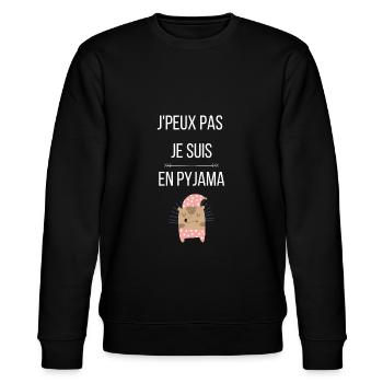 J'peux pas je suis en pyjama - Sweat bio CHANGER Stanley/Stella Unisexe - noir - Devant - Nik (191cm) & Marisol (170cm)